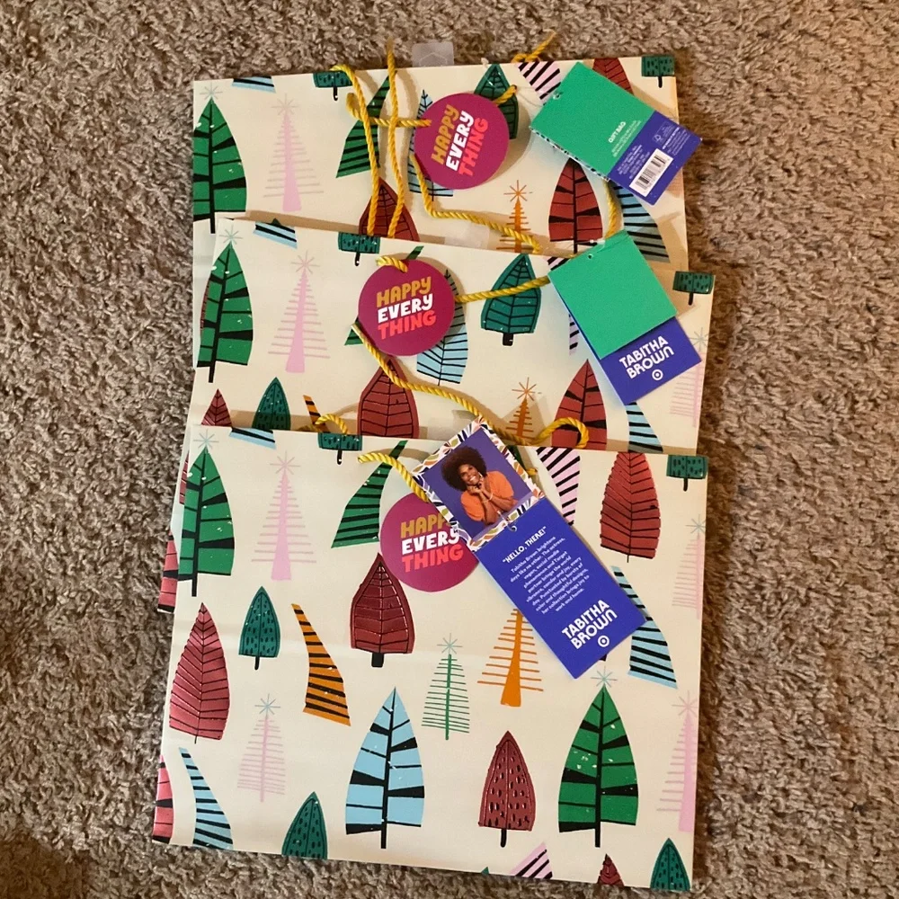 3-Medium Vogue Gift Bag Foil - Tabitha Brown for Target: Botanical